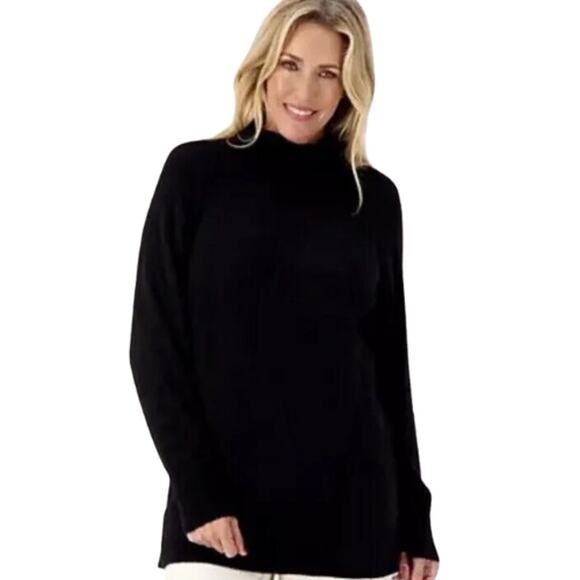 Encore by Idina Menzel Cowl Neck Cloud Sweater Jet Black NWT Size XL - Picture 1 of 2